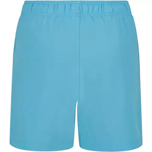 Maillot de bain - Under Armour short bleu clair en tissu léger, taille ajustable avec cordon, vue de face.