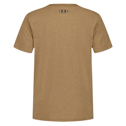 T-Shirt Wander - Under Armour beige en coton, coupe droite, manches courtes, vue de dos, pour adulte homme.