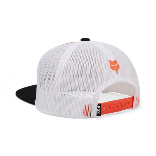 Casquette Image Print Snapback - Fox vue arrière en maille blanche avec réglage ajustable orange, image galerie 2 carrée 1500x1500