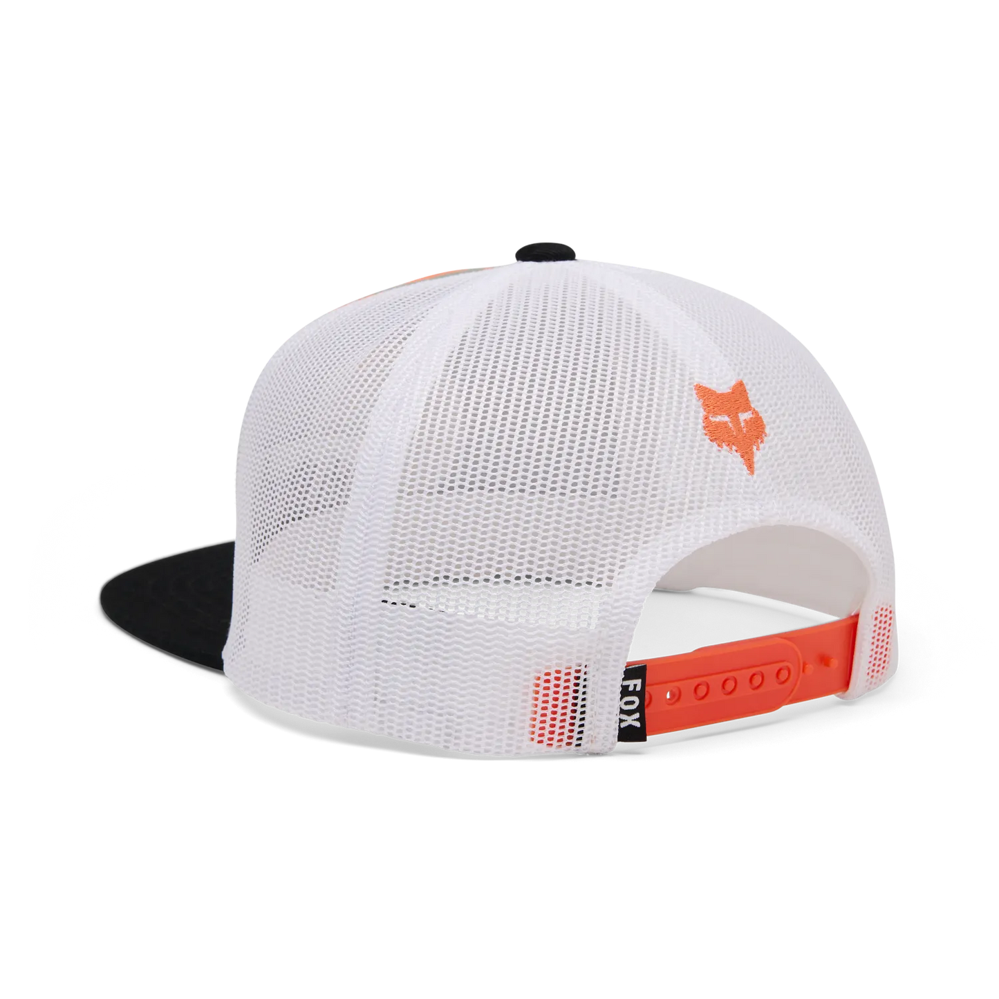 Casquette Image Print Snapback - Fox vue arrière en maille blanche avec réglage ajustable orange, image galerie 2 carrée 1500x1500