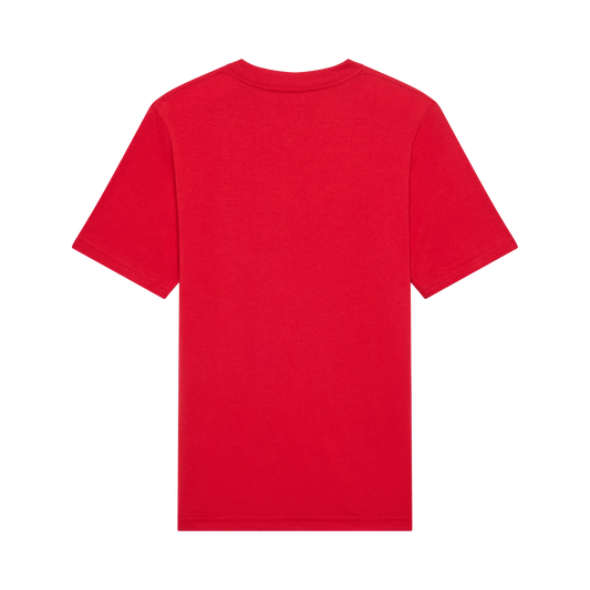 T-Shirt Badge - Fox rouge en coton peigné, vue de dos, orientation carrée, dimensions 1500x1500, galerie position 2