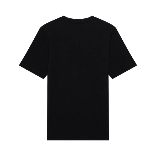 T-Shirt Block Tee - Fox noir en coton peigné, vue de dos, coupe droite unisexe adulte, format carré 1500x1500 pixels.