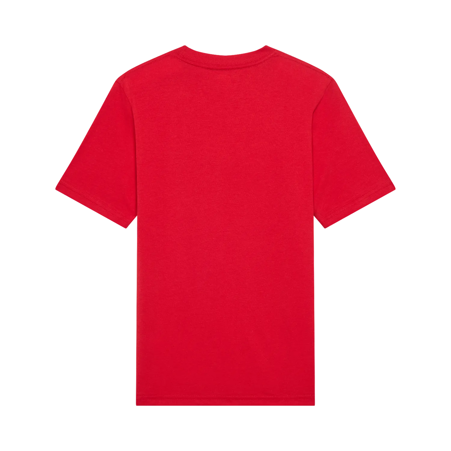 T-Shirt - Fox rouge uni en coton, style classique à manches courtes, vue de dos, taille enfant.