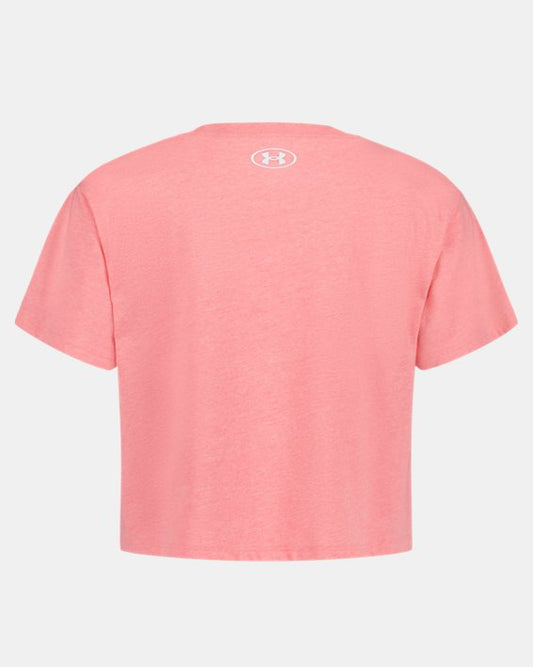 T-shirt crop top UA Logo Campus - Under Amour, vue arrière en portrait, couleur rose, dimensions 566x708, galerie 2