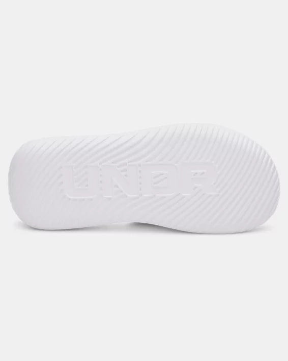 Sandales - UA Ignite Pro 8 Under Armour, semelle blanche vue de dessous avec logo intégrée, détail antidérapant.