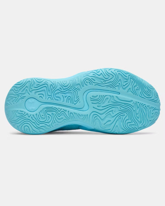 Semelle bleue vue de dessous des Espadrilles Curry 3Z 25 SDE - Under Armour pour enfant.