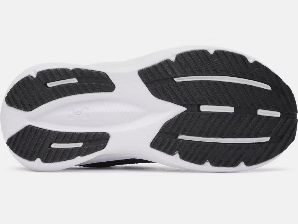 Espadrilles UA BPS Assert 11 Ac - Under Armour semelle extérieure blanche et noire, vue de dessous pour enfant garçon préscolaire.