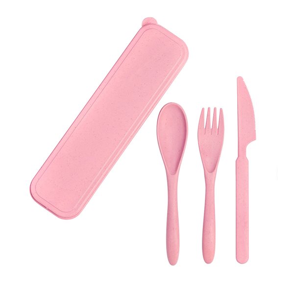 Ensemble d'ustensiles biodégradable - Execo Rose
