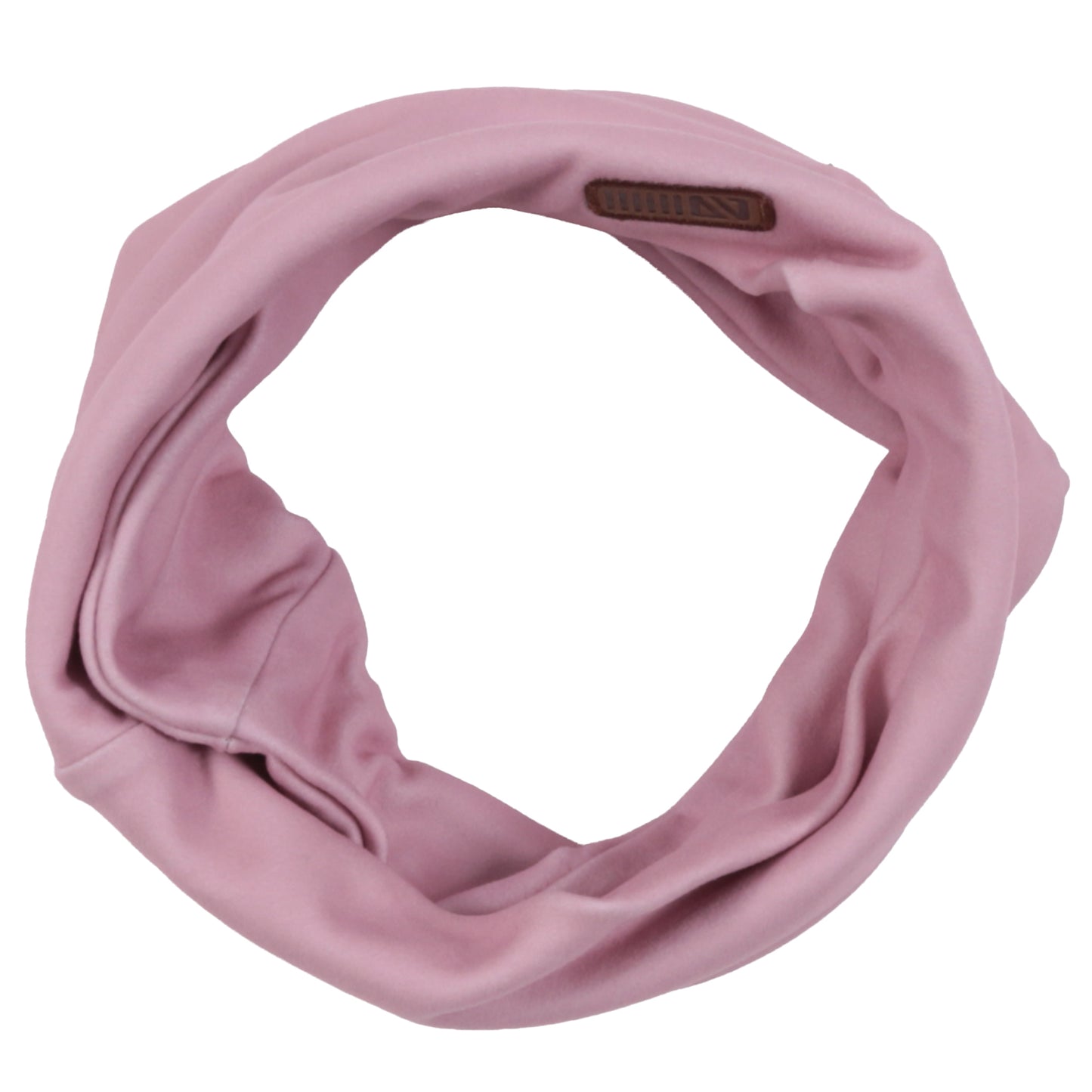 Cache-Cou d'hiver - Nanö en tissu rose doux, tour de cou circulaire pour enfant, vue détaillée à plat.