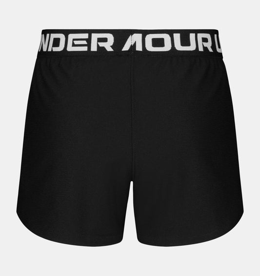 Short - Under Armour noir en polyester avec ceinture logo blanche, vue de dos, position galerie 2, orientation portrait.
