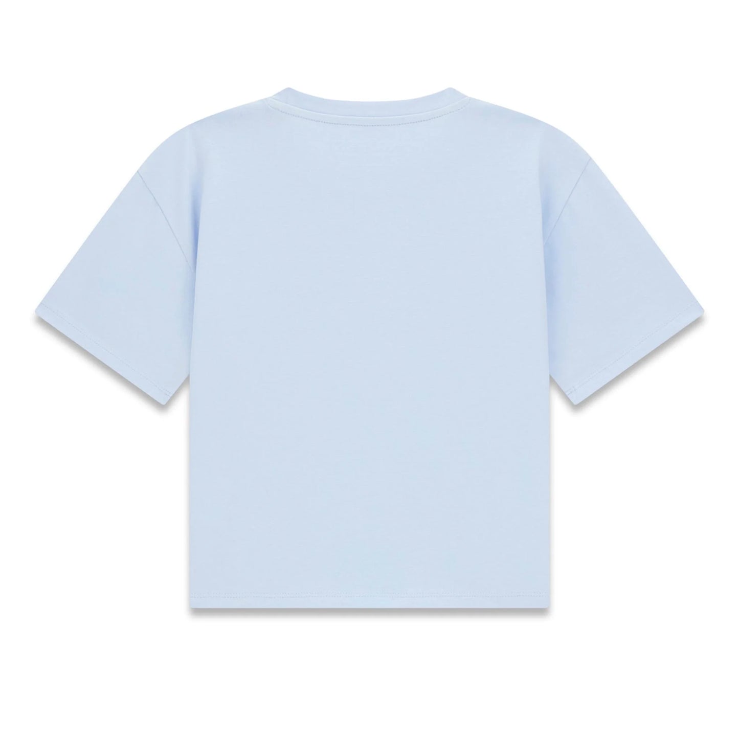 T-Shirt - Guess bleu clair en coton et élasthanne pour enfant, vue de dos avec manches courtes et col rond