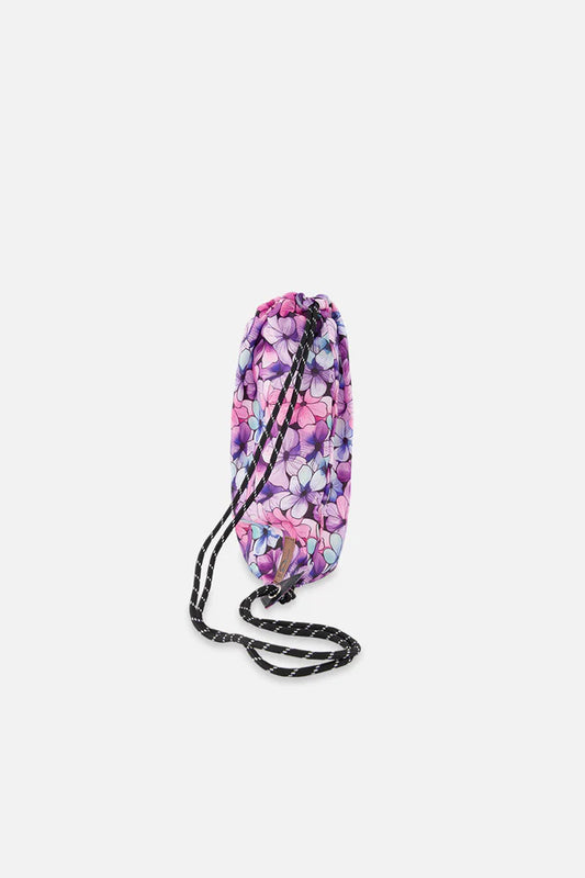 Sac à cordon noir imprimé fleurs - Deux Par Deux
