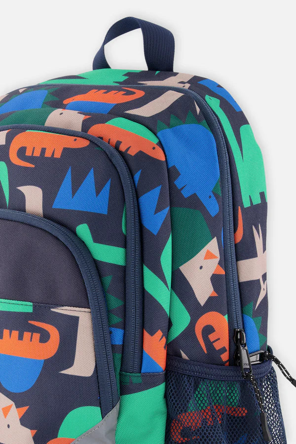 Sac à dos bleu marine imprimé dinosaures - Deux Par Deux
