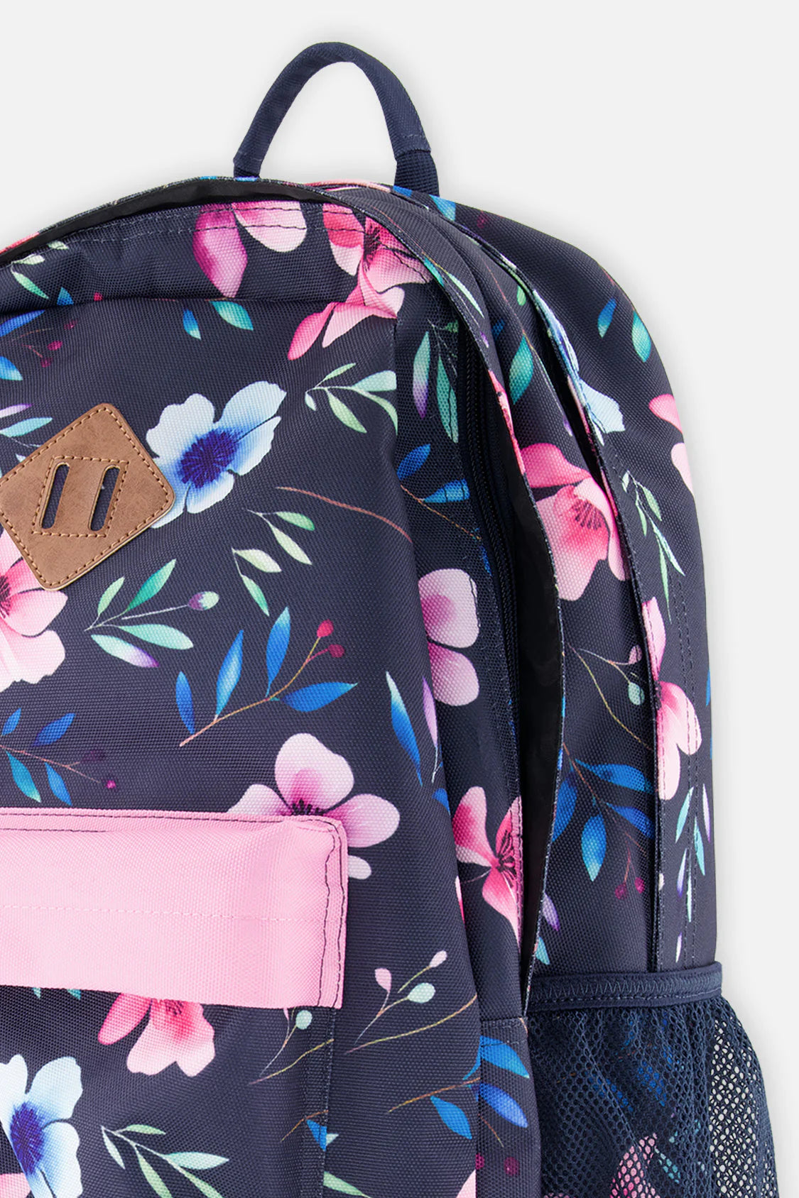 Sac à dos bleu imprimé fleurs - Deux Par Deux