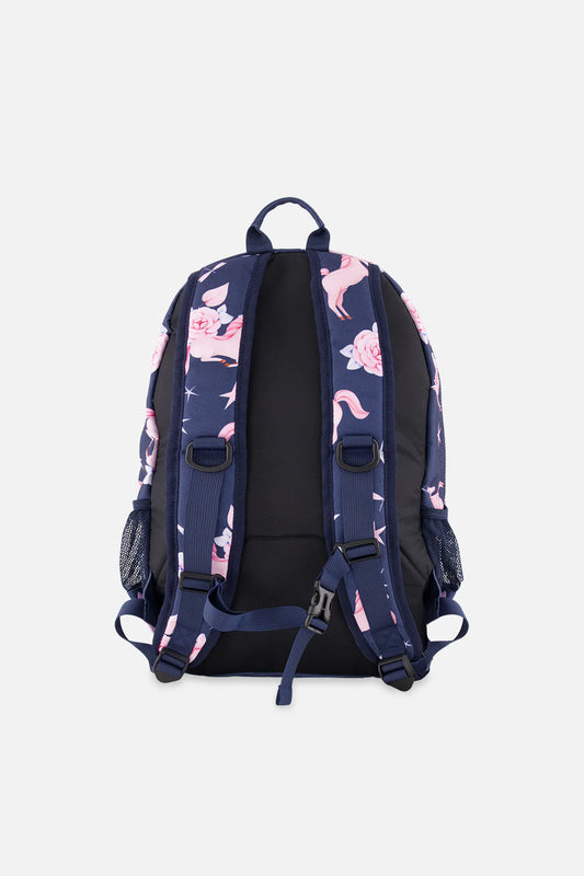 Sac à dos bleu marine imprimé licornes - Deux Par Deux