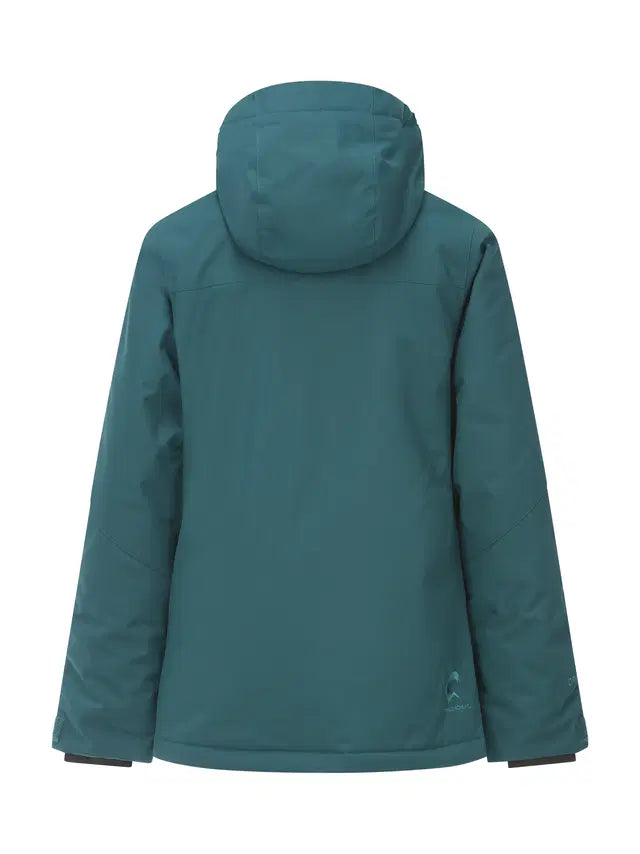 Manteau d'hiver Miniakin - Picture, manteau bleu pétrole à capuche, vue de dos pour enfant