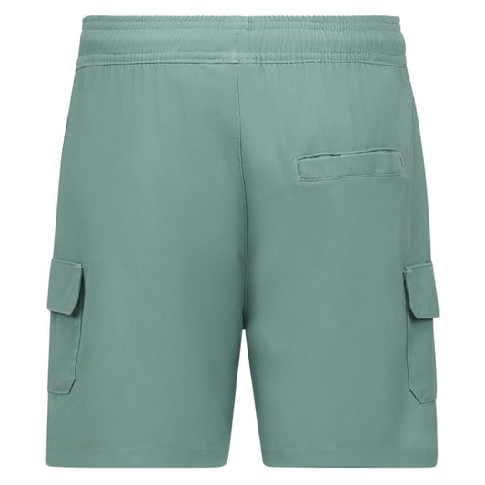 Maillot de bain - Northcoast garçon vert kaki avec poches latérales et taille ajustable, vue de face, tissu polyester et spandex