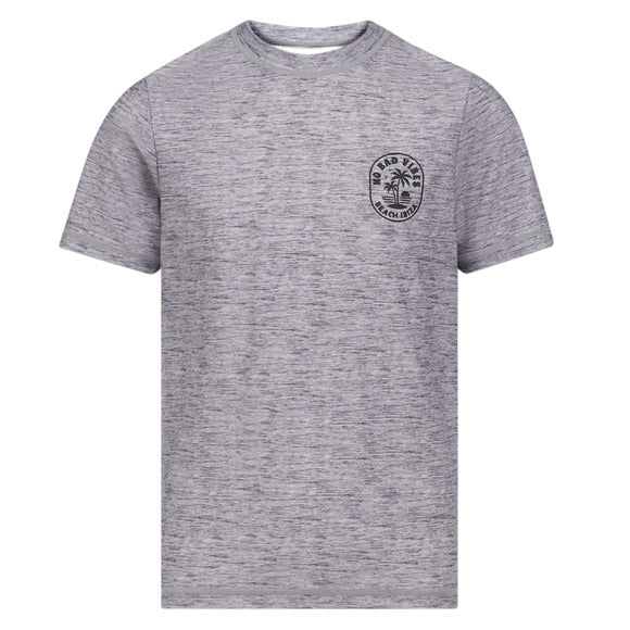 Chandail U.V - Northcoast gris et manches noires en nylon spandex, style enfant, vue de face avec logo poitrine