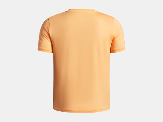 T-Shirt UA Tech™ - Under Armour orange clair en polyester et élasthanne, coupe droite, vue de dos enfant
