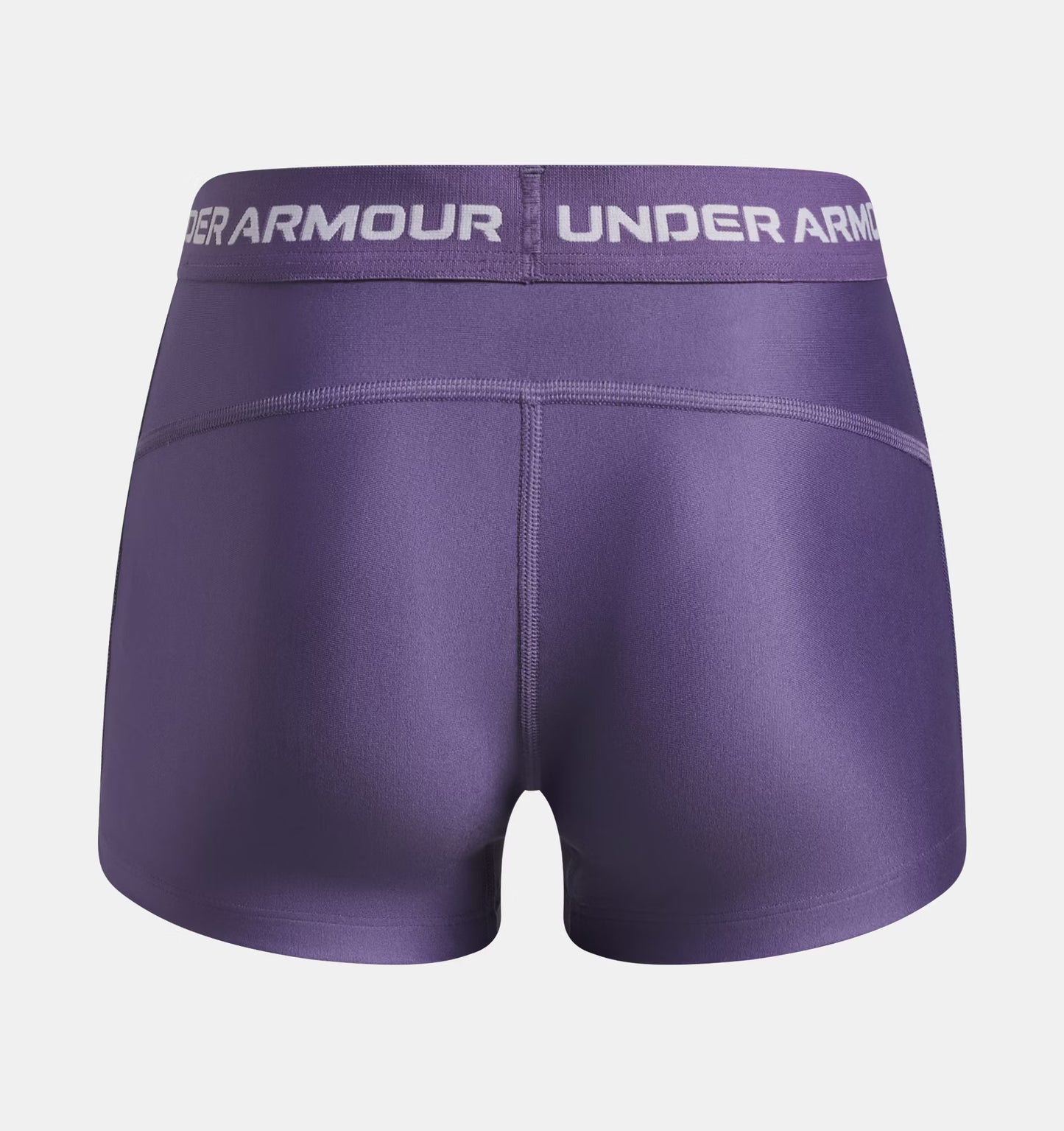 Short HeatGear® Shorty - Under Armour violet foncé en polyester et élasthanne, vue de dos sur fond neutre