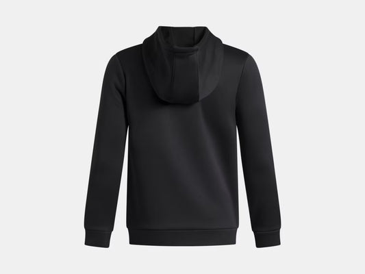Veste Armour Fleece - Under Armour noire en tissu fleece technique, coupe à capuche, vue de dos, modèle enfant.
