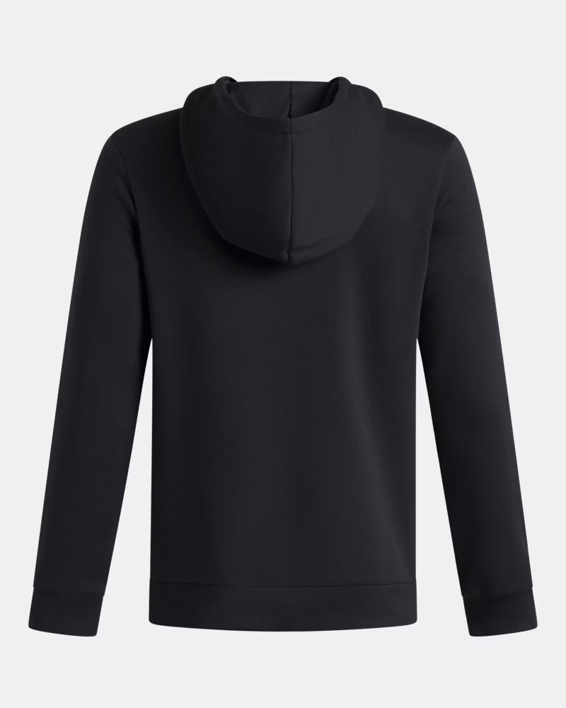 Hoodie UA Rival Fleece FB Graphic - Under Armour noir en molleton doux, vue de dos, design à capuche, manches longues, pour adulte.