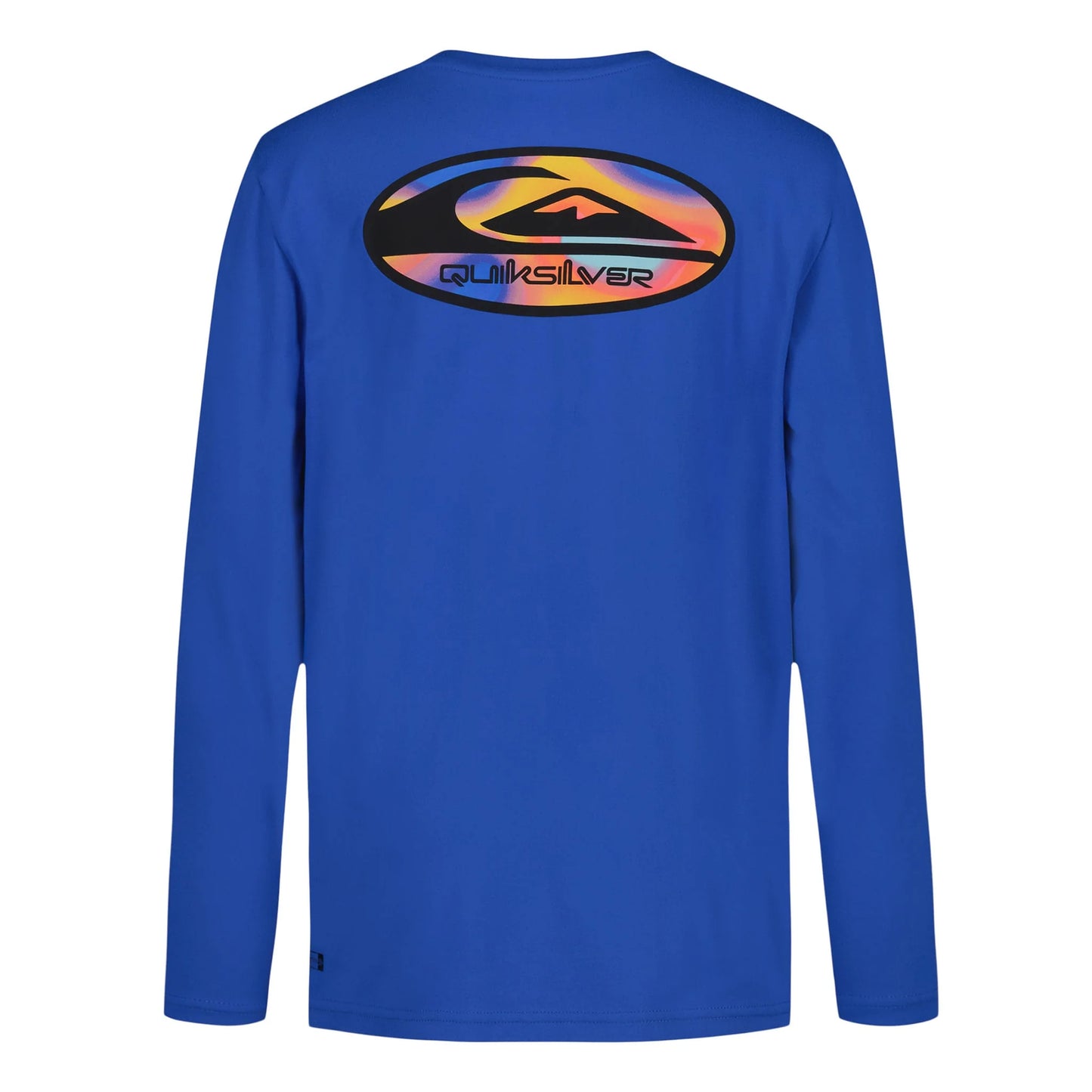 Chandail U.V. - Quiksilver vue de dos avec logo coloré ovale sur fond bleu, image galerie position 2 carrée