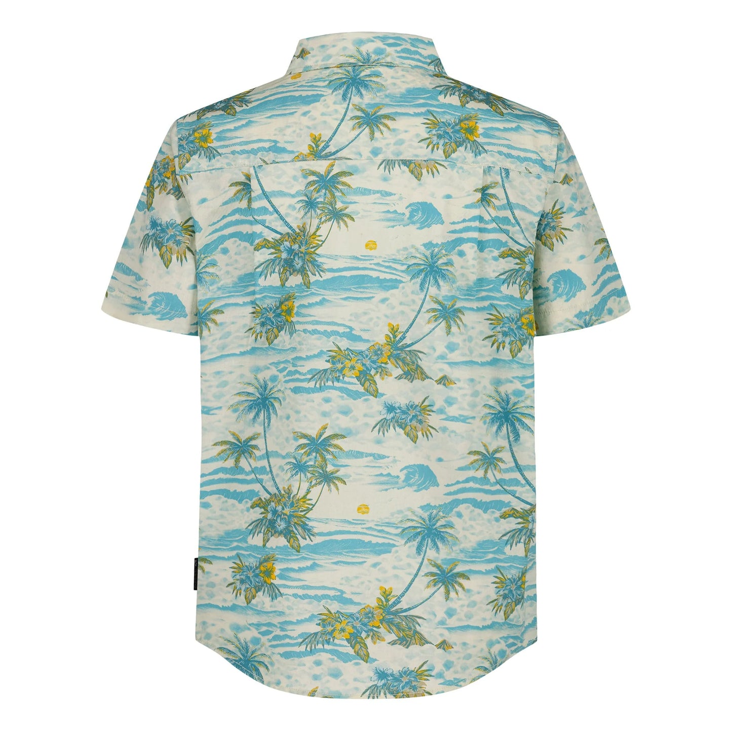 Chemise - Quiksilver 100% coton vue arrière position galerie 2 motif tropical bleu et jaune dimensions 2048x2048 carré