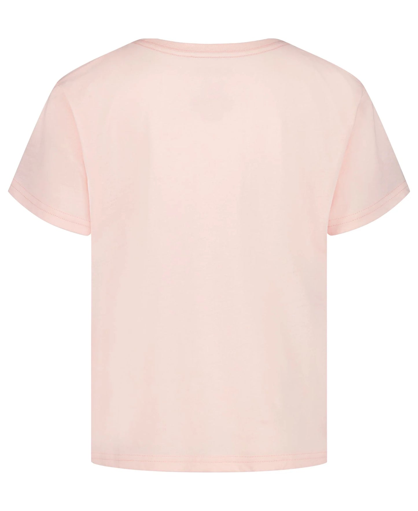 T-Shirt - Roxy en jersey de coton rose clair vue arrière coupe ample manches courtes en portrait.
