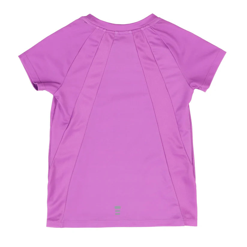 T-Shirt - Nanö violet clair en jersey avec manches courtes, finition réfléchissante, vue de dos, enfant fille
