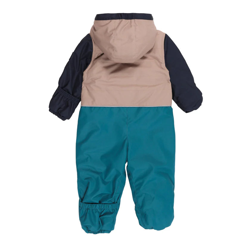 Combinaison mi-saison - Nanö bébé bleu, beige et marine, matière imperméable, vue de dos, gallery position 4