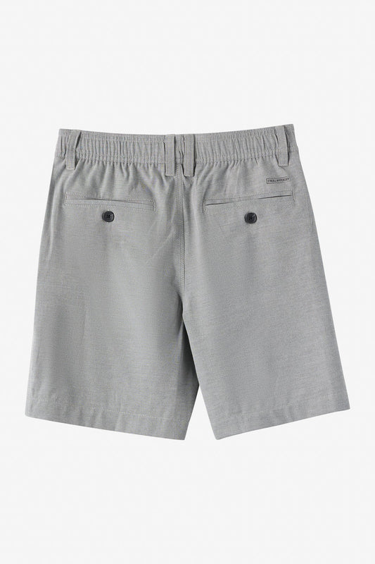 Short - O'neill gris clair en tissu léger, short pour enfant, vue de dos avec poches boutonnées