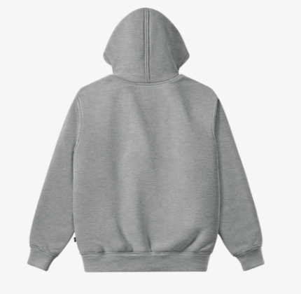 Hoodie - Vans gris clair en coton polyester 60 40, style classique à capuche, vue de dos adulte unisexe