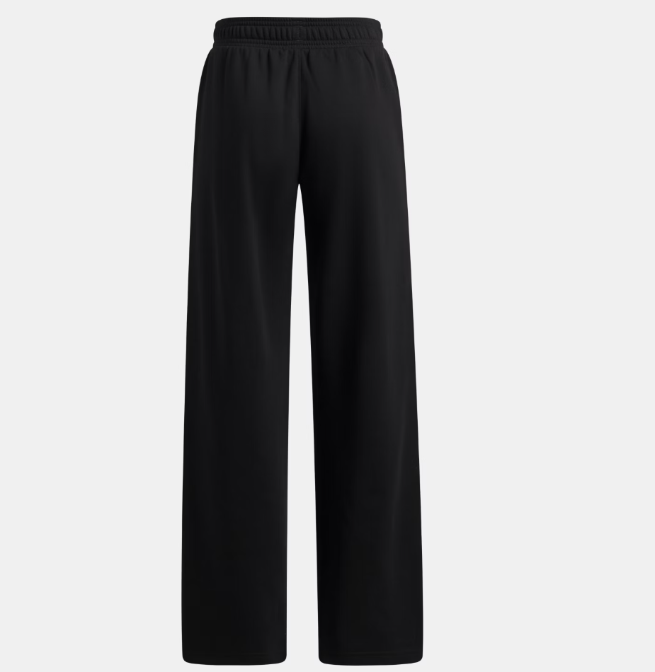 Pantalon UA Rival Fleece - Under Armour noir en tissu polaire, coupe droite, vue de face, conçu pour adulte.