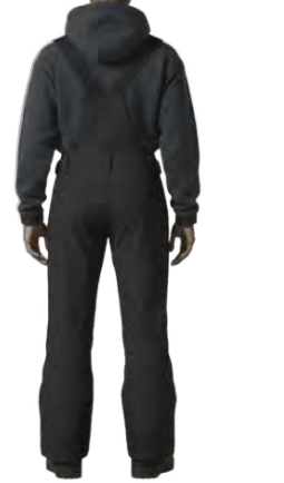 Pantalon de neige - Under Armour noir à bretelles, coupe droite, matière technique isolante, porté de dos sur mannequin adulte.