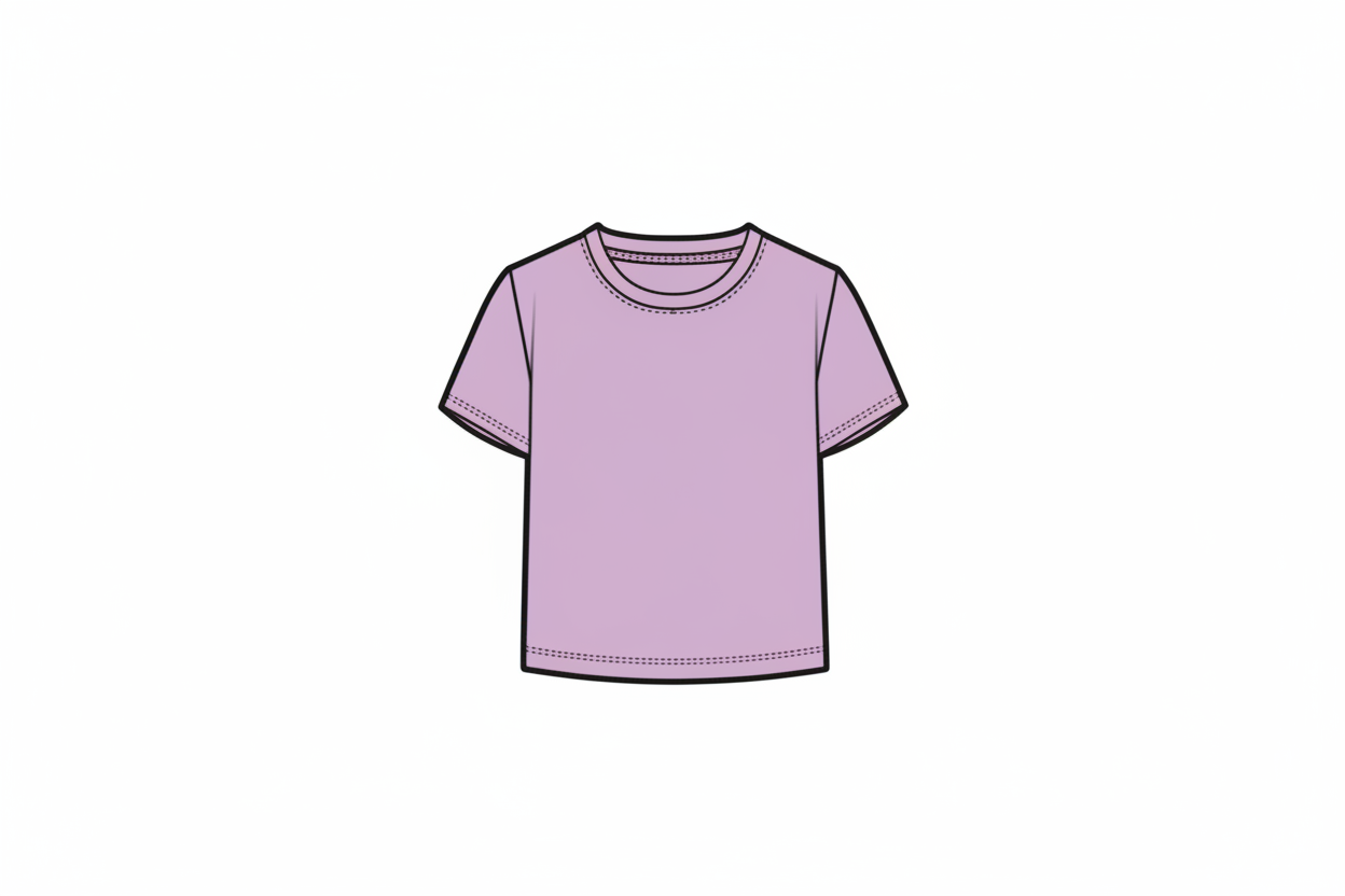 T-Shirt - M.I.D violet clair en polyester et élasthane, coupe droite, manches courtes, vue de face