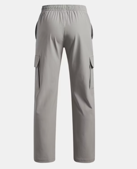 Pantalon Icon - Under Armour gris clair en tissu extensible avec poches latérales, vue de dos, pour homme adulte