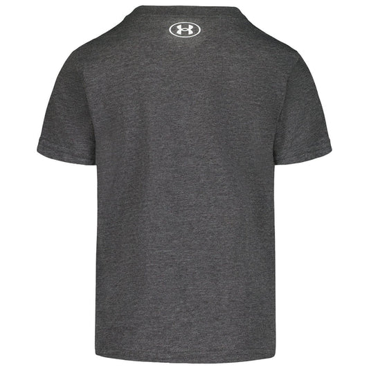 T-Shirt - Under Armour gris anthracite en coton, vue de dos avec logo blanc au col, style simple et casual pour homme.