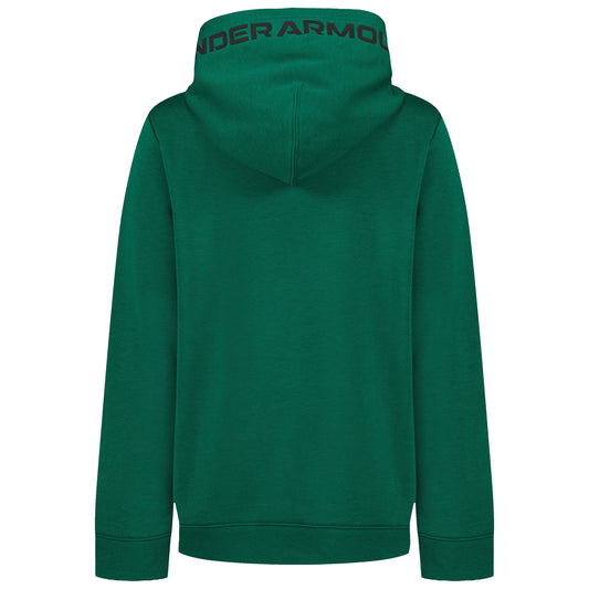 Hoodie - Under Armour vert à capuche, manches longues et logo au col, vue de dos
