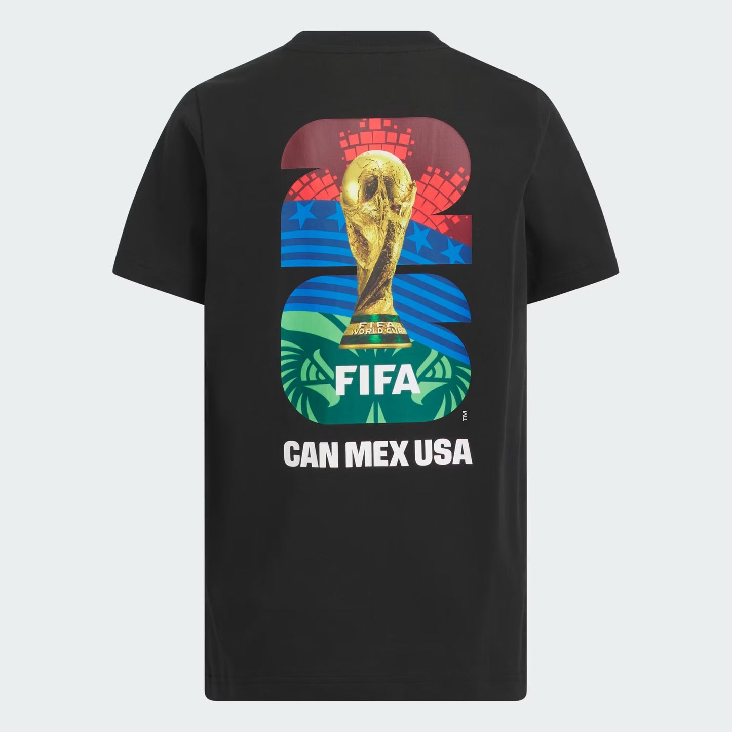 Black Adidas T-Shirt for the FIFA World Cup, featuring a stylish design and comfortable fabric.