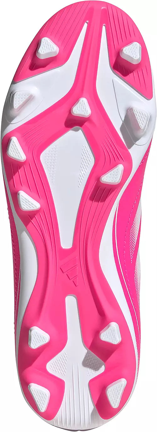 Chaussures de soccer - Goletto IX FG Adidas pour fille, semelle extérieure rose et blanche, vue de dessous