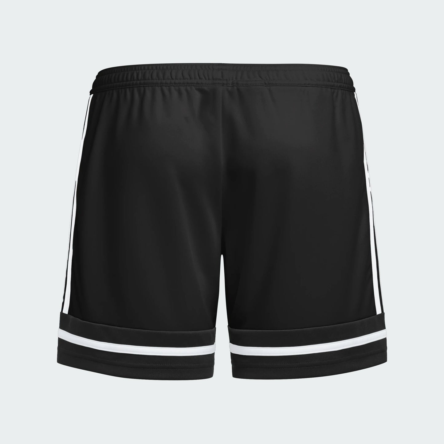 Short - Adidas noir avec bandes blanches latérales et bas, en polyester, pour garçon, vue de dos.
