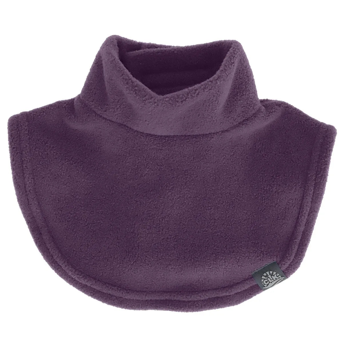 Cache-Cou d'hiver - Calikids en polar violet foncé super doux, taille enfant, vue de face sans mannequin.
