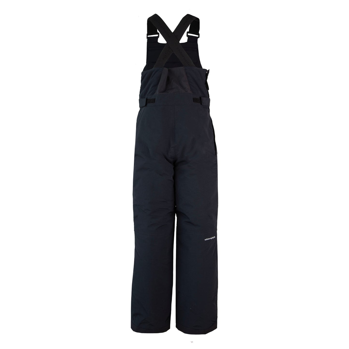 Salopette de neige - Chlorophylle noire en nylon avec bretelles élastiques, isolant polyester, vue de dos enfant