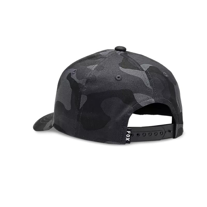 Casquette - Fox garçon motif camouflage gris et noir avec fermeture réglable, vue arrière.
