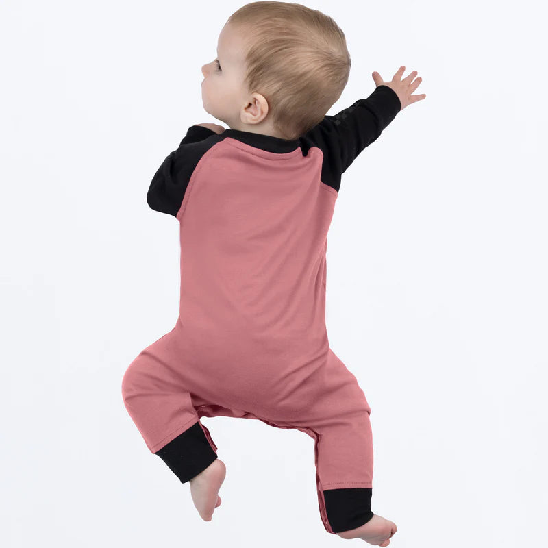 Ensemble - FXR en jersey rose et noir 60% coton 40% polyester pour bébé garçon vue de dos manches longues col rond