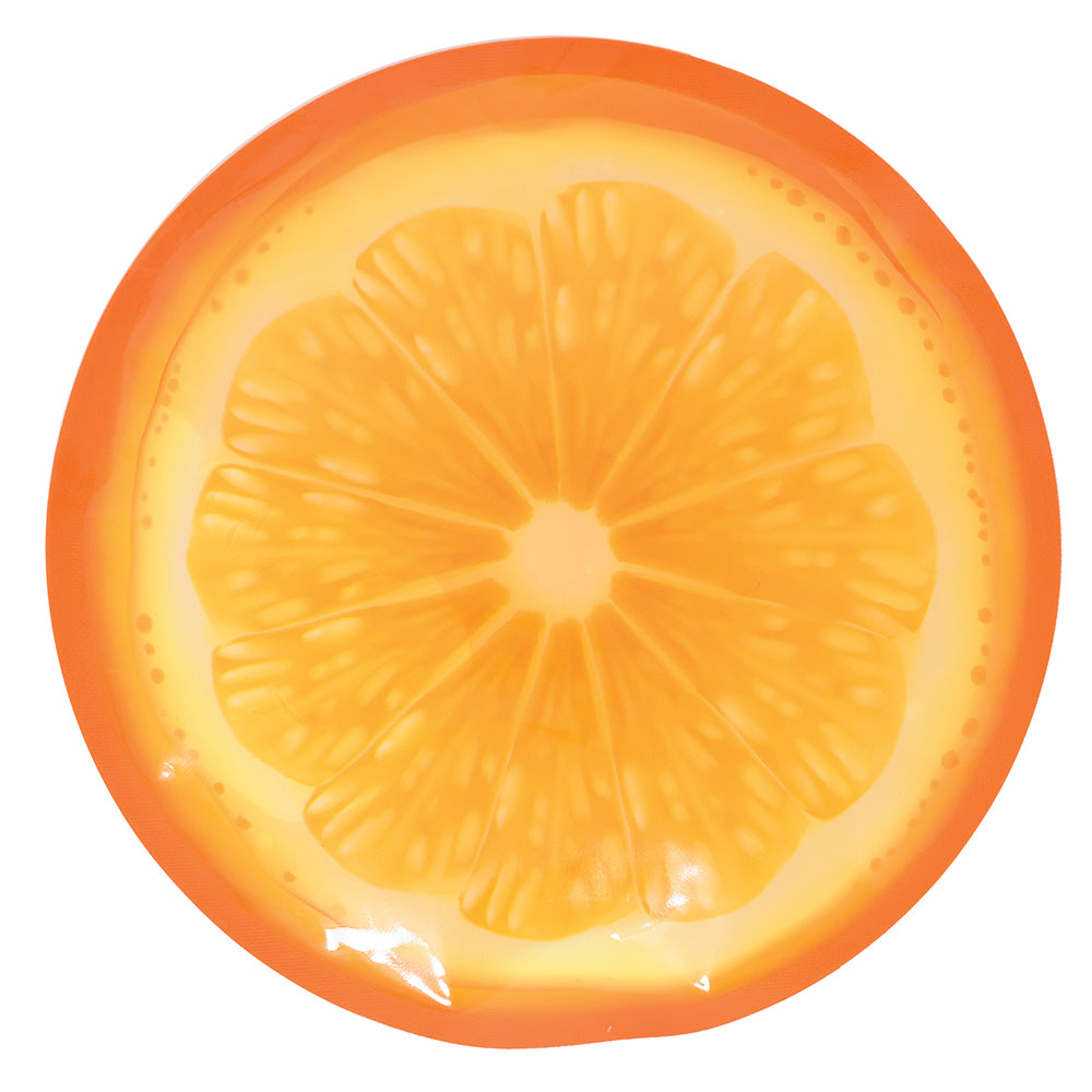 Blocs réfrigérants - Geo Orange rond orange claire et foncée avec motif tranche de fruit, vue de dessus, paquet de 2
