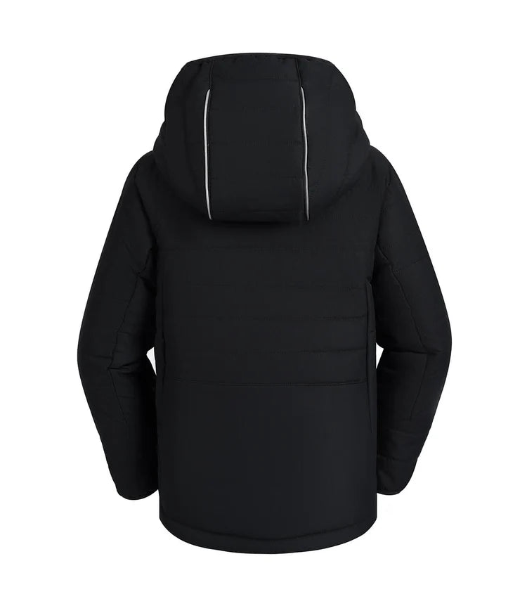 Manteau Mi-Saison - Gusti noir matelassé avec capuche, tissu déperlant, pour garçon, vue de dos