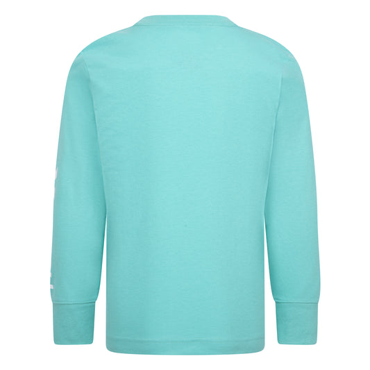 Chandail - Hurley bleu turquoise en coton et polyester pour garçon, manches longues, vue de dos.