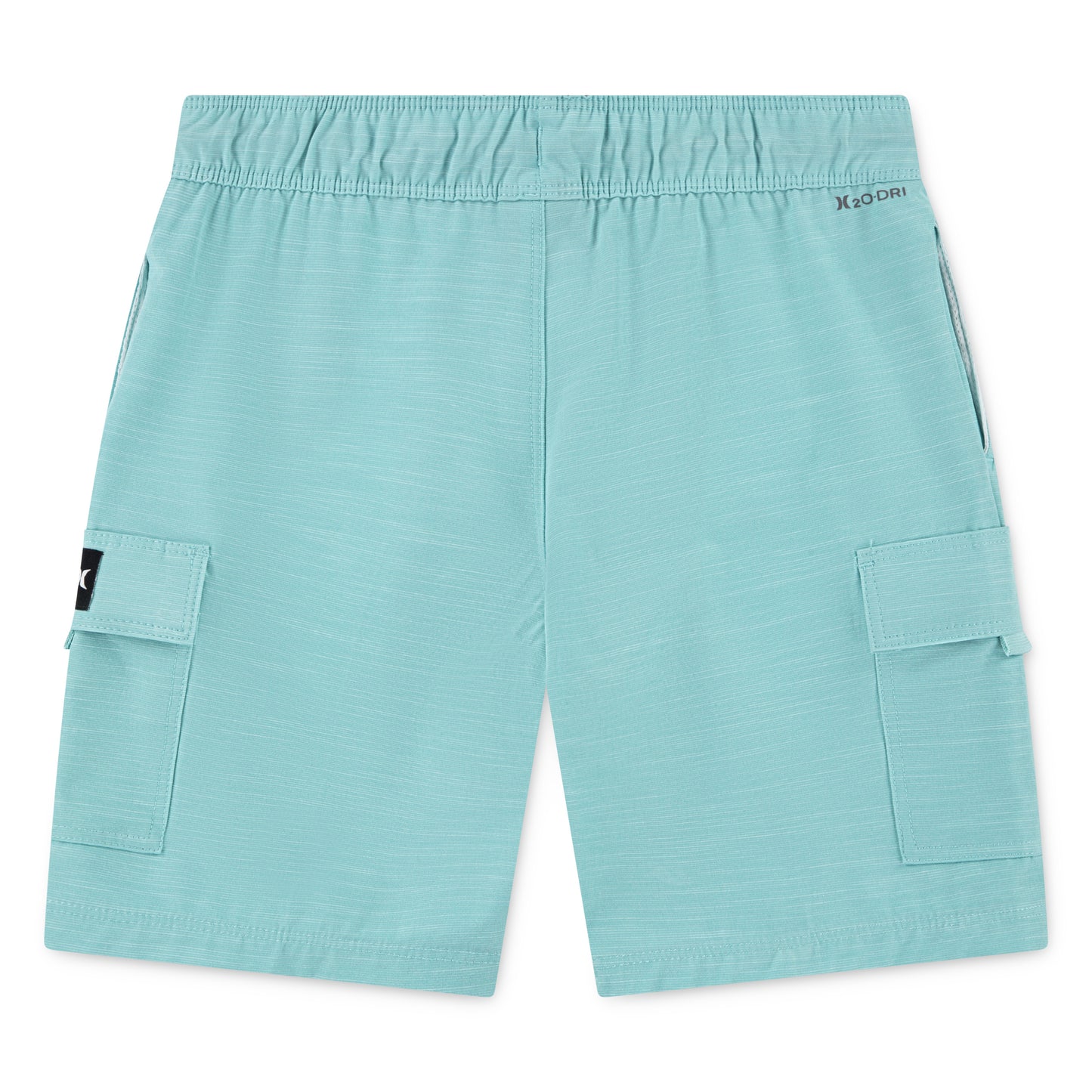 Short - Hurley bleu clair en tissu extensible avec poches latérales, style garçon, vue de dos, taille élastique